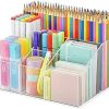 Acrylic Pen Holder, Clear Desk Organizer