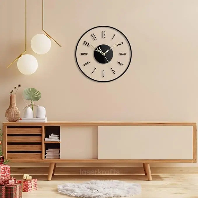 Round Acrylic Wall Clock – Transparent Numeric Design for Living Room, Bedroom & Office