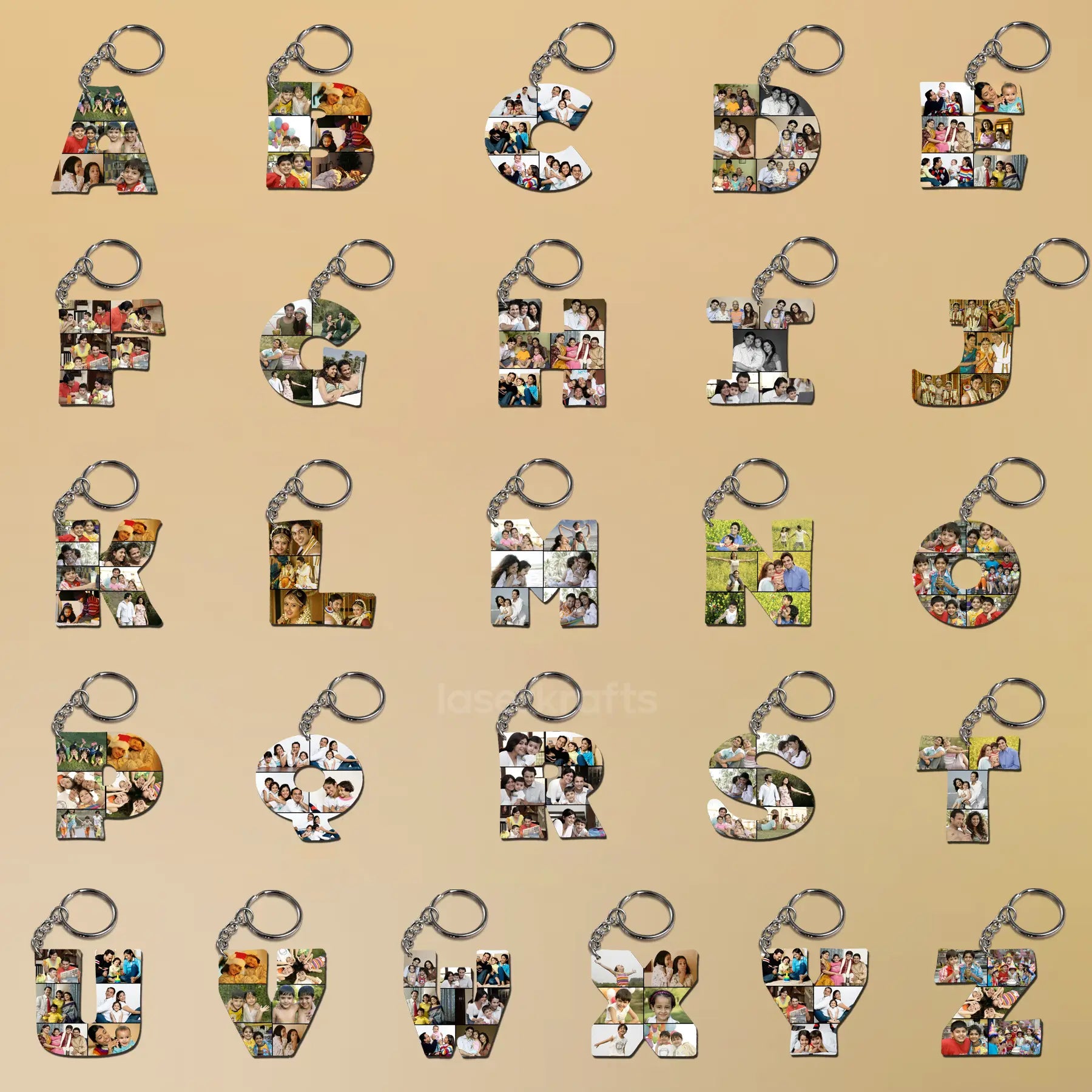 Alphabet Photo Keychain