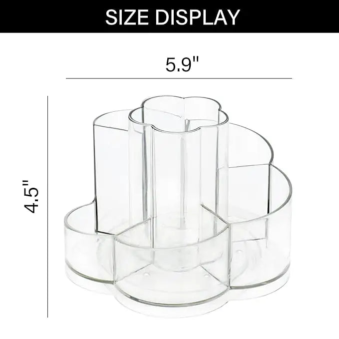 Clear Makeup Brush Holder Organizer，360-Degree Rotating Multi-Functional Pen Holder，Acrylic Multi-Purpose Desktop Stationary Organizer, Home Office Art Supply Storage Box Caddy