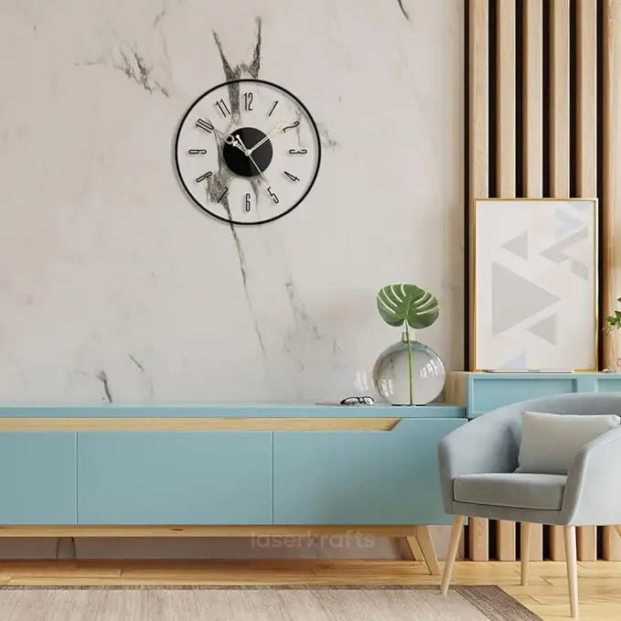 Round Acrylic Wall Clock – Transparent Numeric Design for Living Room, Bedroom & Office