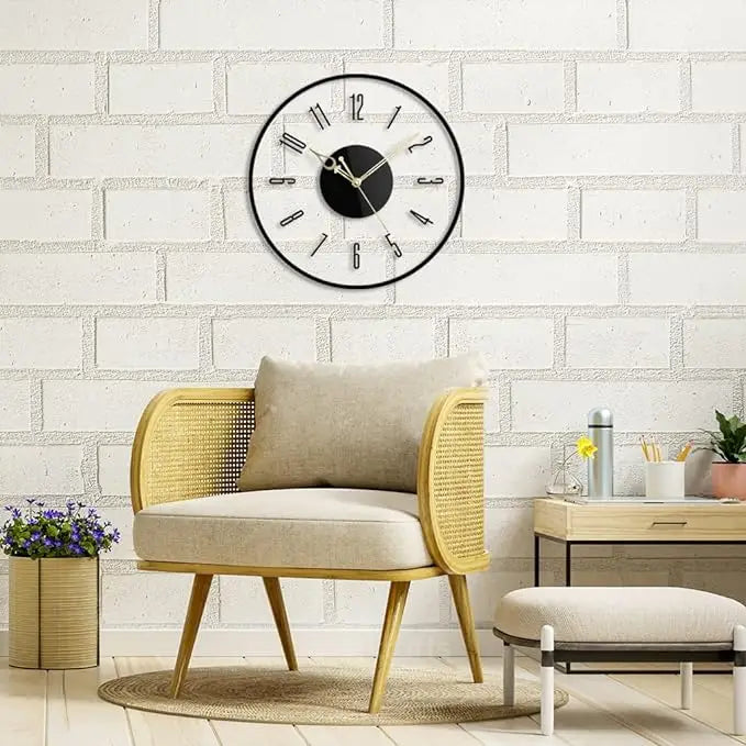 Round Acrylic Wall Clock – Transparent Numeric Design for Living Room, Bedroom & Office