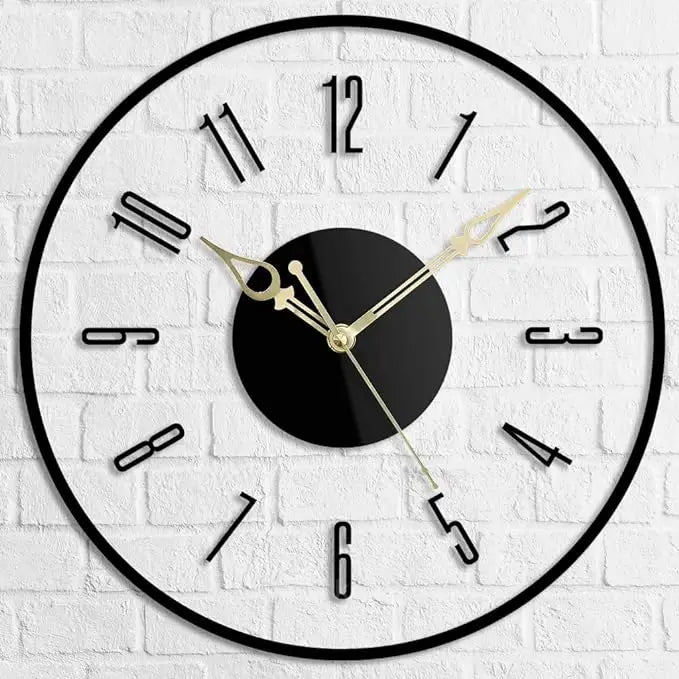Round Acrylic Wall Clock – Transparent Numeric Design for Living Room, Bedroom & Office