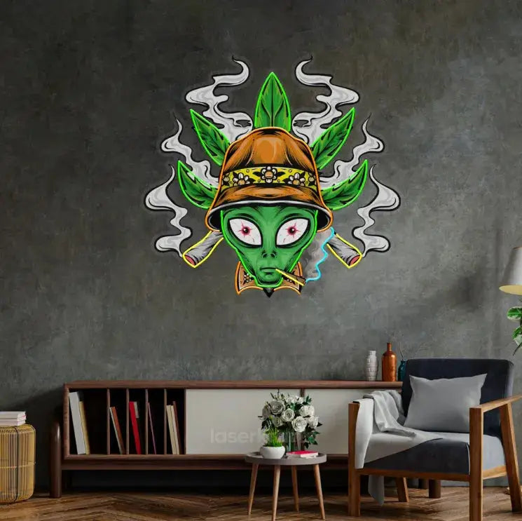 Addict Alien LED Neon Sign Light – Playful Pop Art Wall Decor