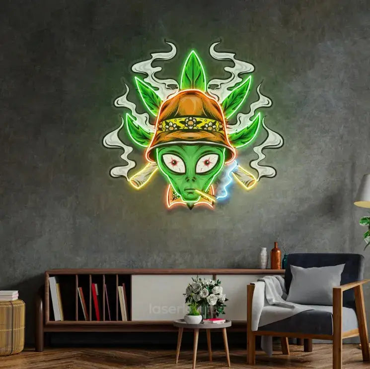 Addict Alien LED Neon Sign Light – Playful Pop Art Wall Decor