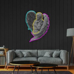 Angel LED Neon Acrylic Artwork – Ethereal and Elegant Wall Decor