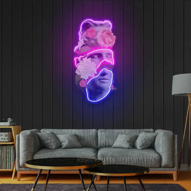 Apollo Flower Head LED Neon Acrylic Artwork – Cosmic and Artistic Wall Decor
