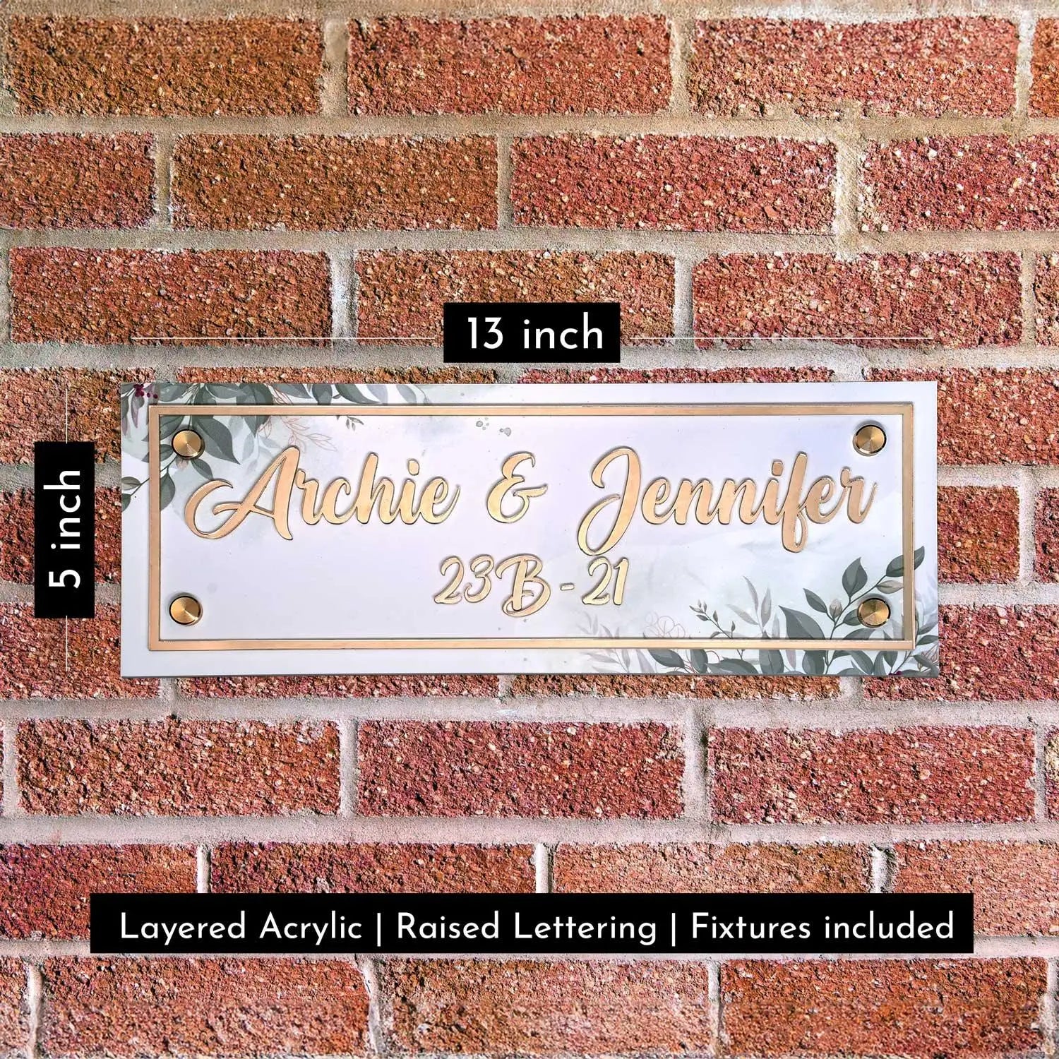 Acrylic Name Plate with Raised Lettering