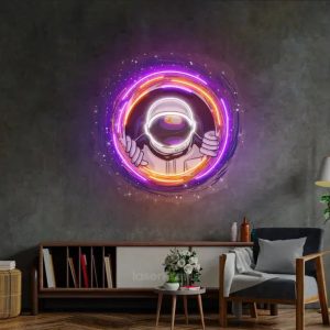 Black Hole Astronauts LED Neon Sign Light – Modern Pop Art Wall Decor