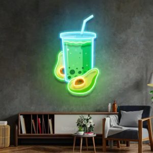 Avocado Smoothie LED Neon Acrylic Artwork – Fresh and Fun Wall Decor