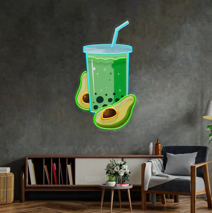 Avocado Smoothie LED Neon Acrylic Artwork – Fresh and Fun Wall Decor