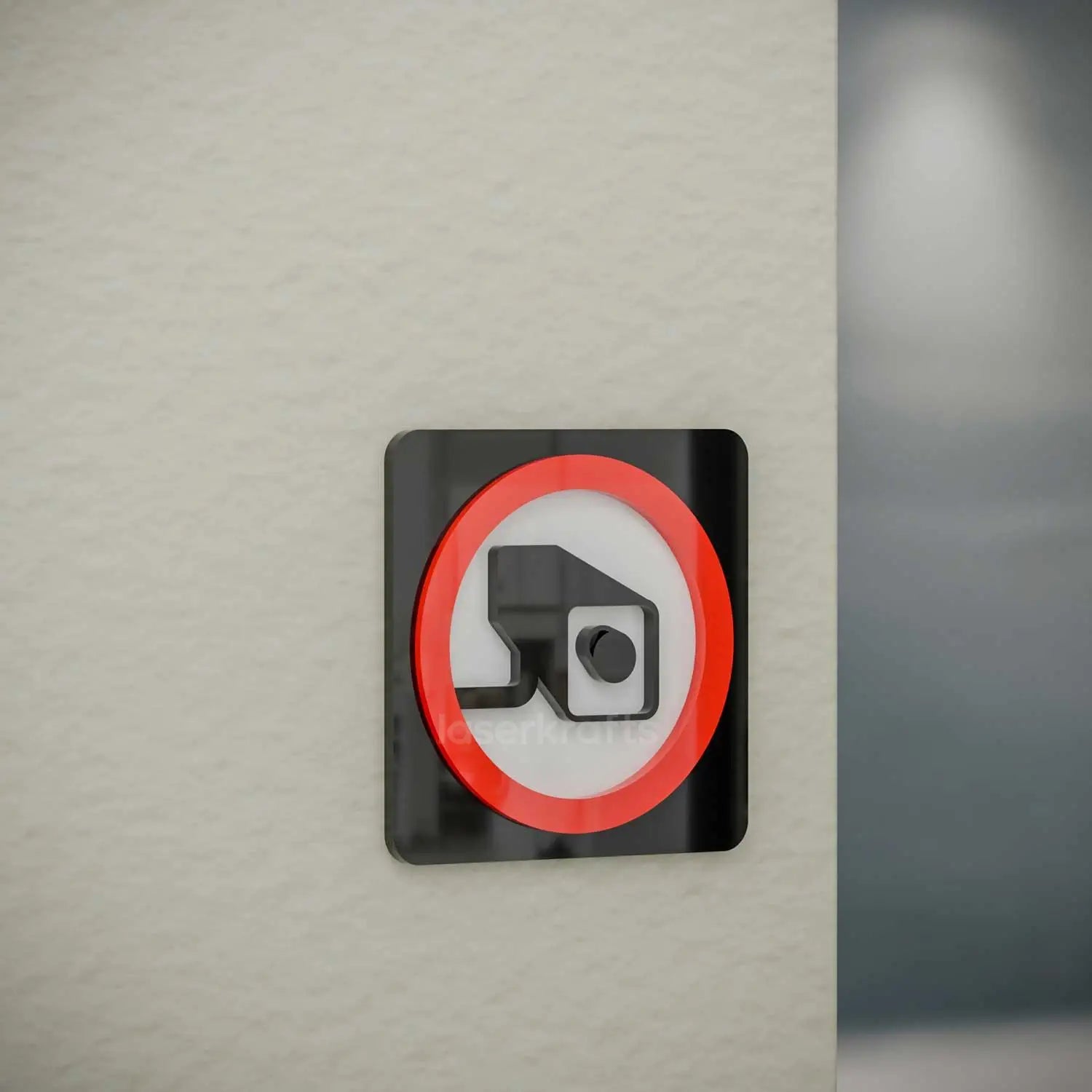 CCTV Surveillance - Layered 3D Prohibition Sign