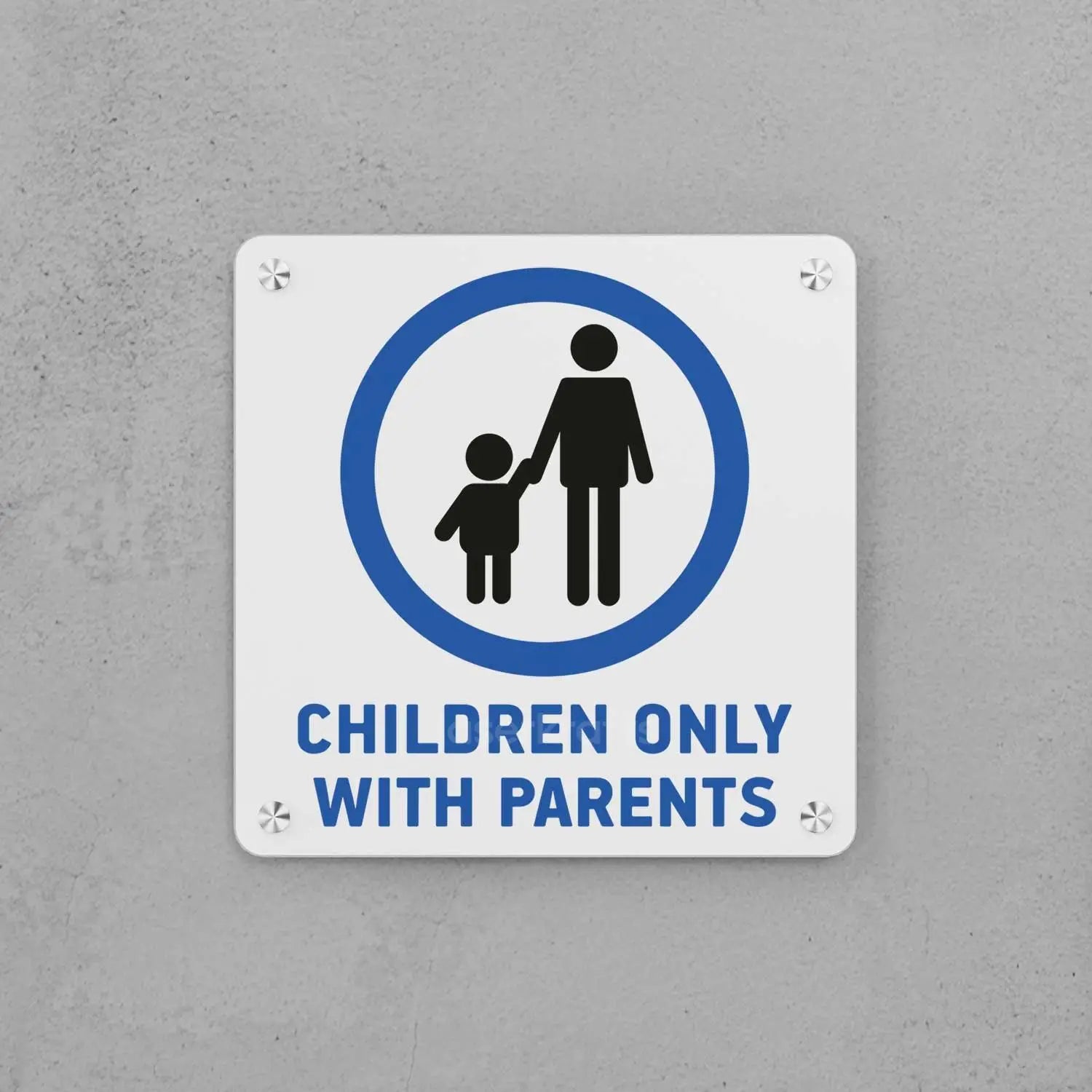 Children Only With Parents Sign