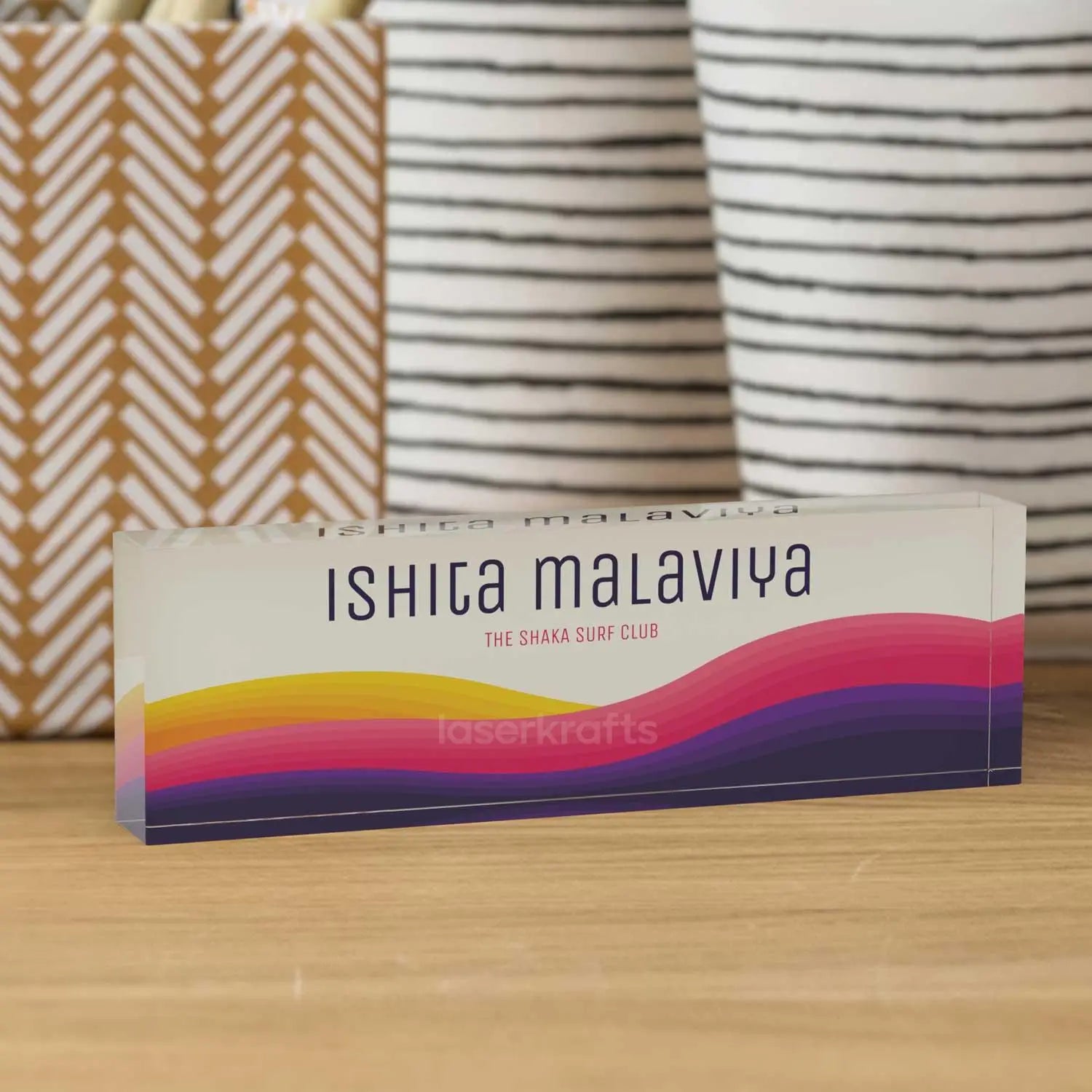 Colourful Waves - Acrylic Desk Name Plate