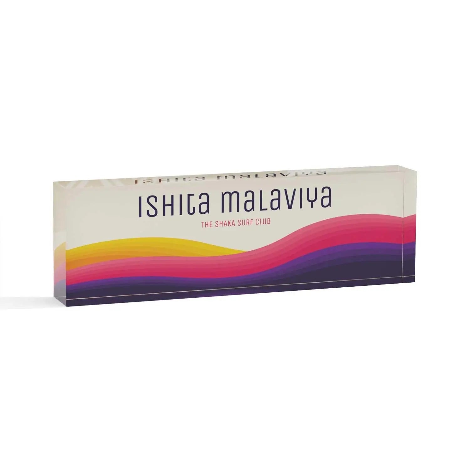 Colourful Waves - Acrylic Desk Name Plate