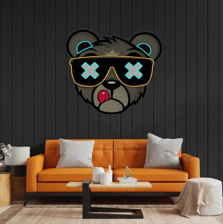 Bear LED Neon Acrylic Artwork – Wild and Modern Wall Decorf