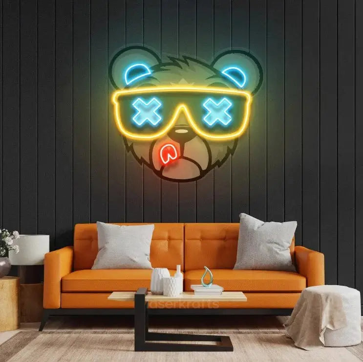 Bear LED Neon Acrylic Artwork – Wild and Modern Wall Decorf