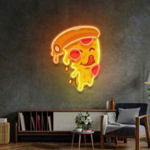 Cute Slice Pizza LED Neon Sign Light – Whimsical Pop Art Wall Decor
