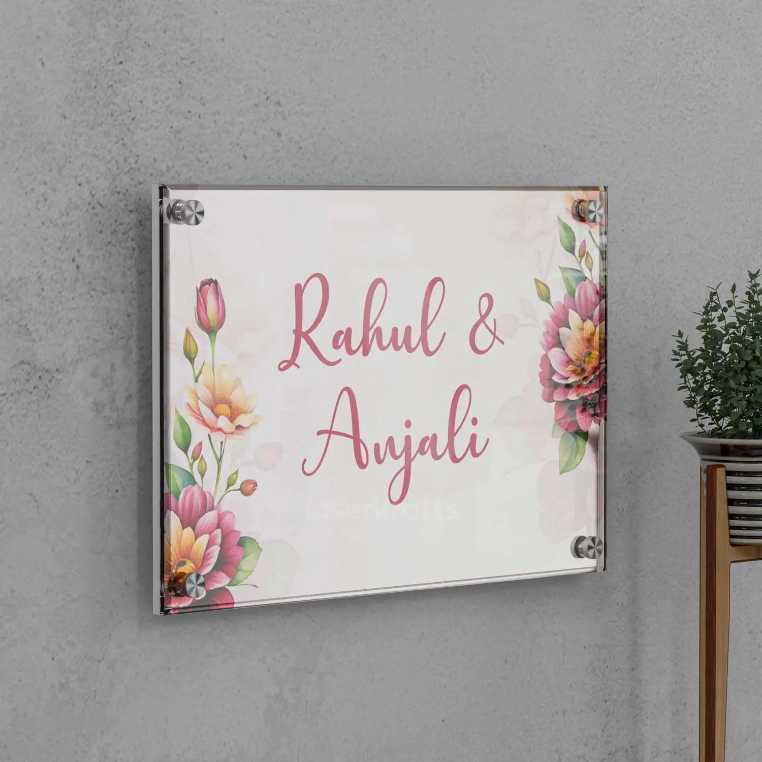 Eternal Blooms - Acrylic Name Plate