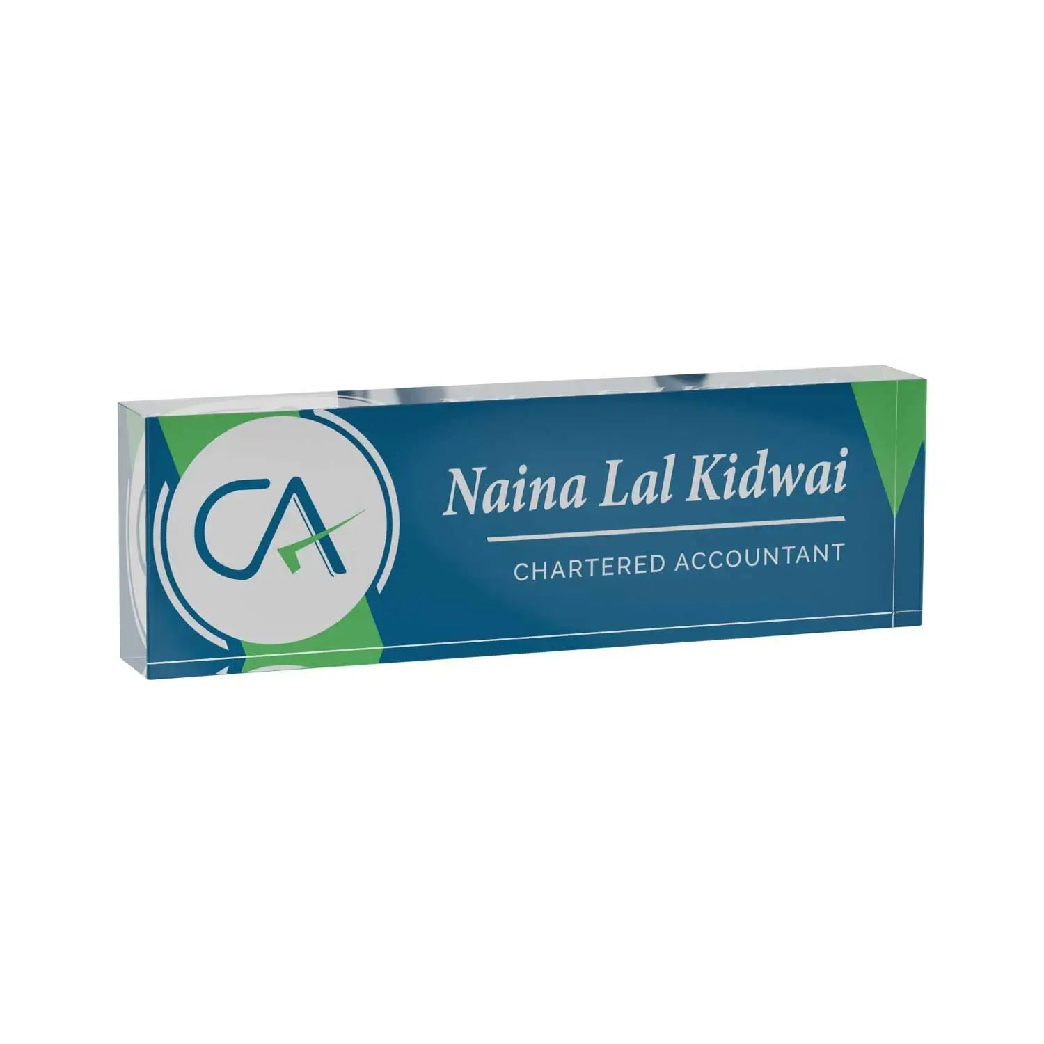 Executive Desk Name Plate for Chartered Accountant (CA)