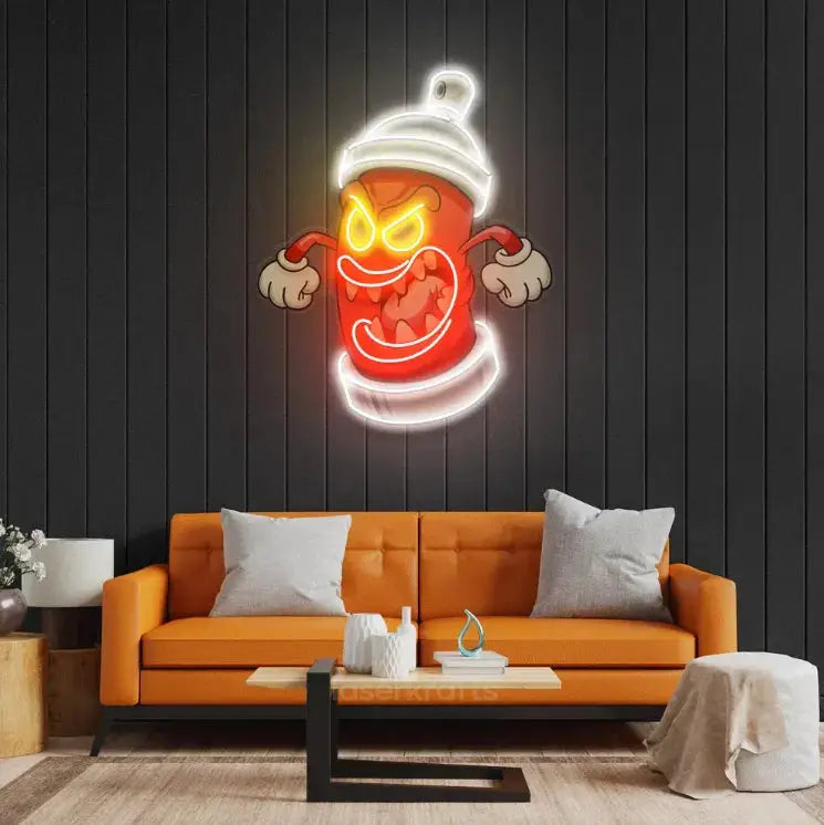 Angry Fire Hydrant LED Neon Acrylic Artwork – Fiery and Fun Wall Decor
