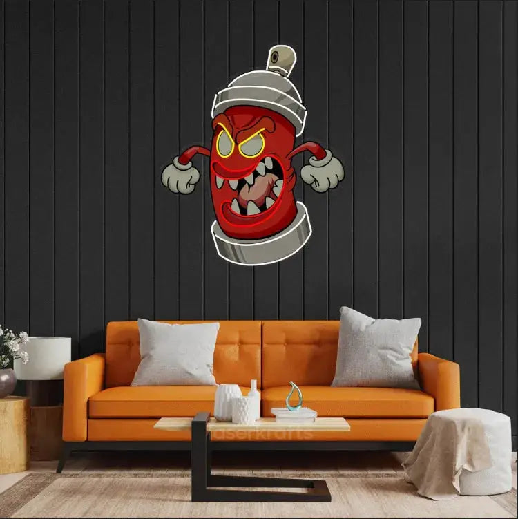 Angry Fire Hydrant LED Neon Acrylic Artwork – Fiery and Fun Wall Decor