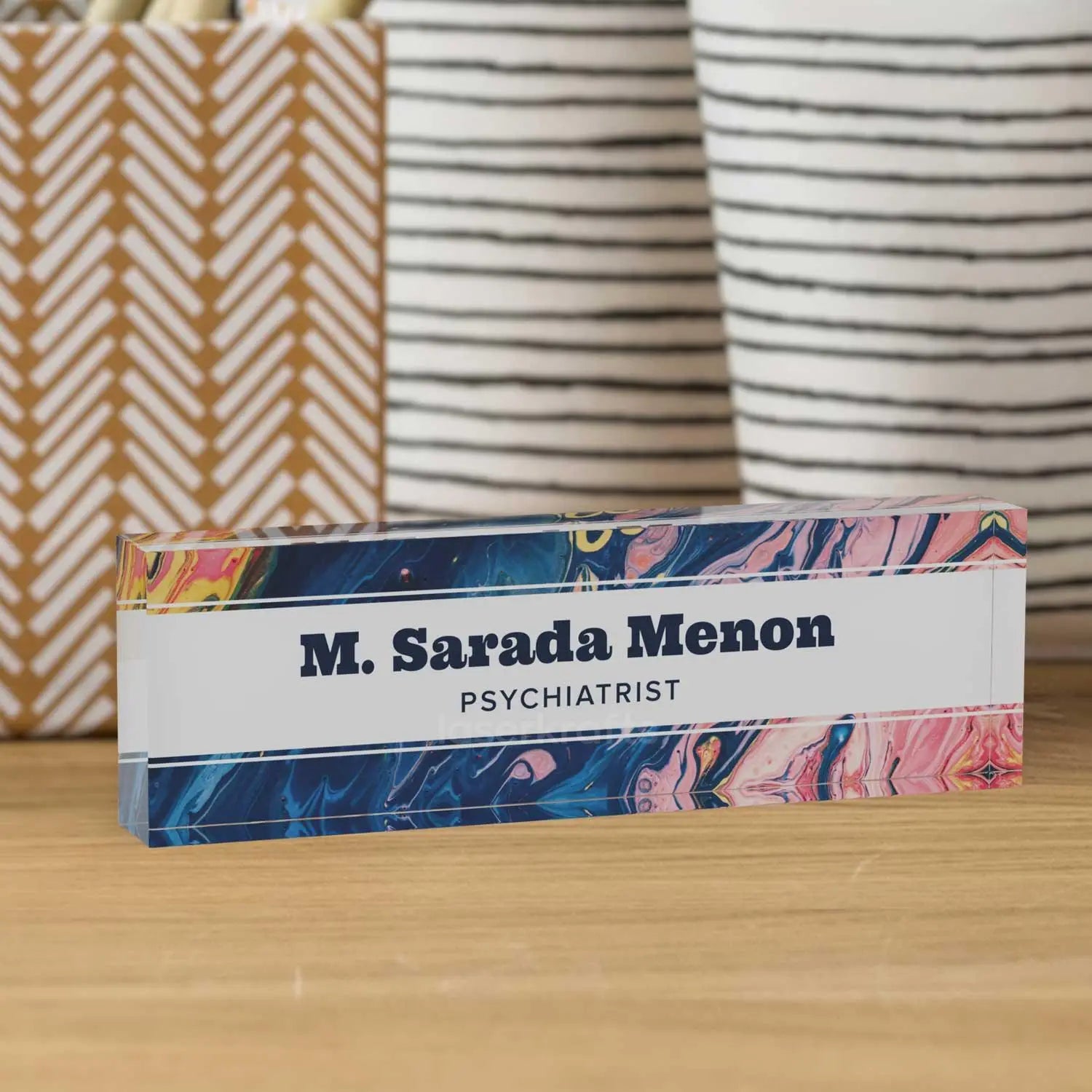 Fluid - Acrylic Desk Name Plate