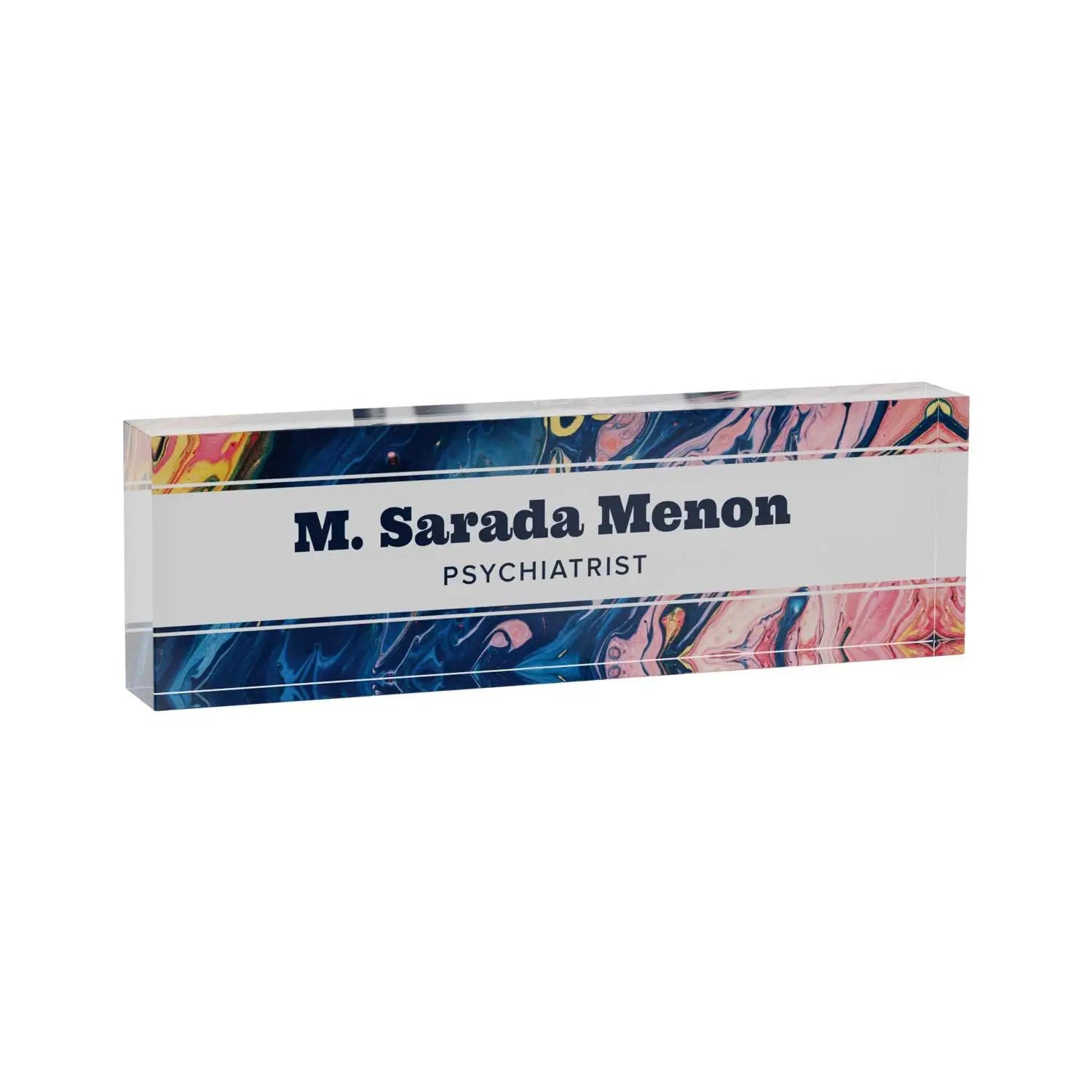 Fluid - Acrylic Desk Name Plate