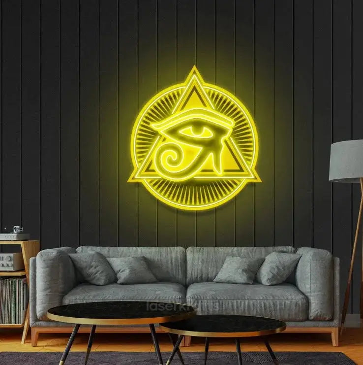 Horus Eye LED Neon Acrylic Artwork – Mystical Egyptian Wall Decor