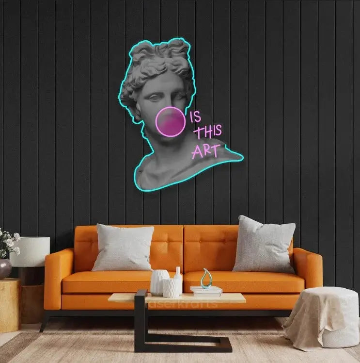 Is This Art? LED Neon Acrylic Artwork – Contemporary Statement Wall Decor