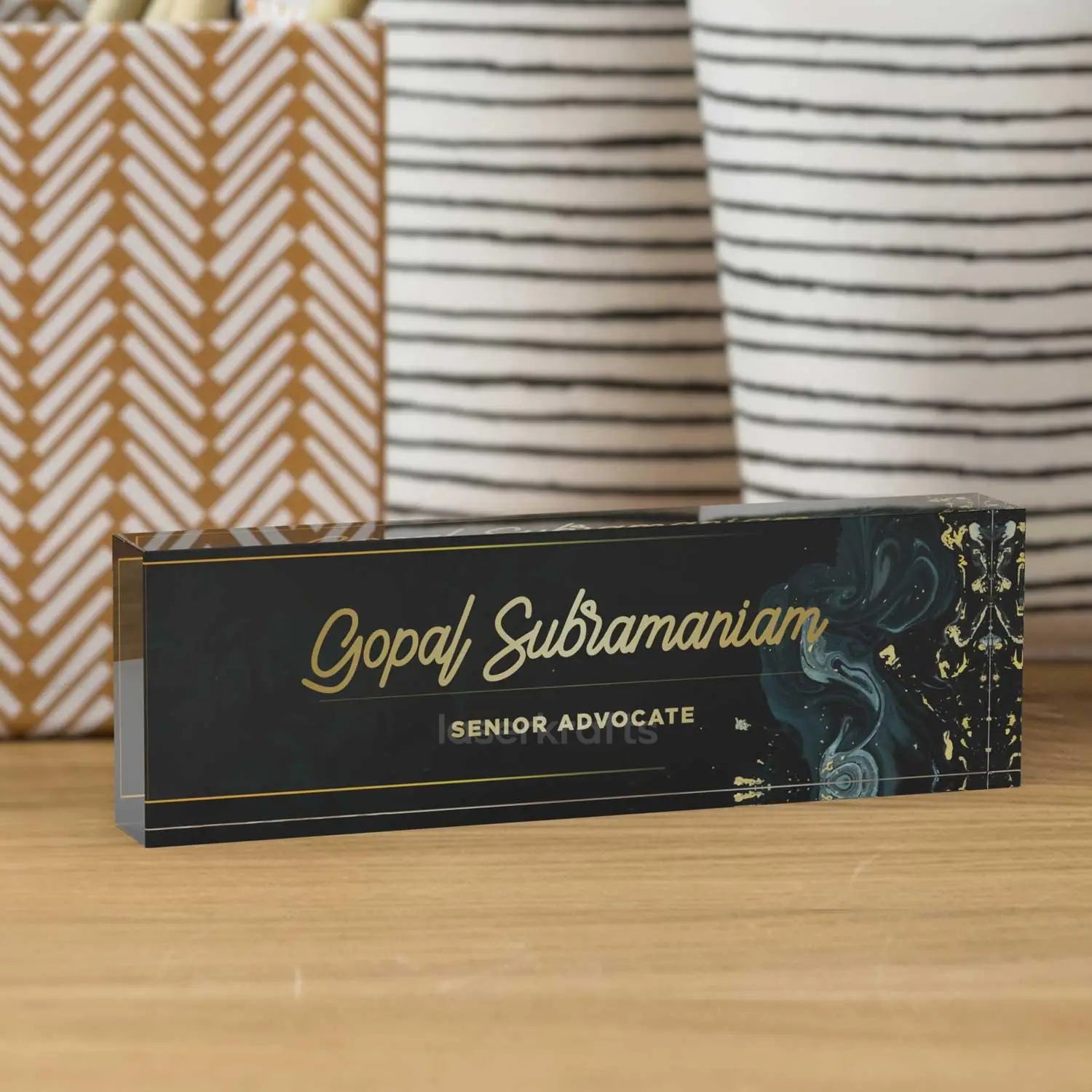 Metamorphic - Acrylic Desk Name Plate