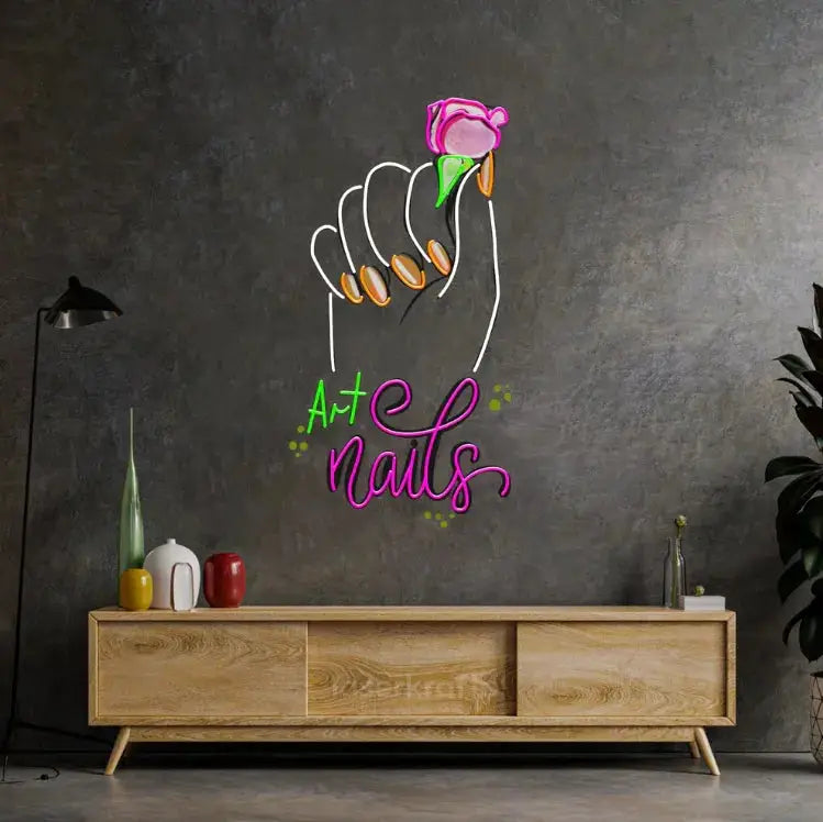 Nail Art LED Neon Sign Light – Chic and Vibrant Pop Art Wall Decor