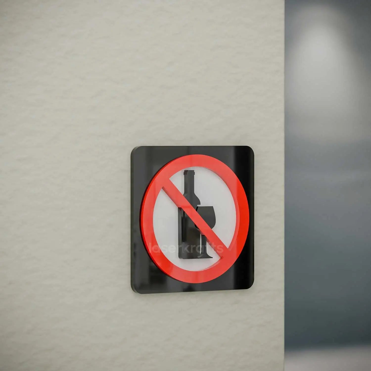 No Alcoholic Beverages - Layered 3D Prohibition Sign