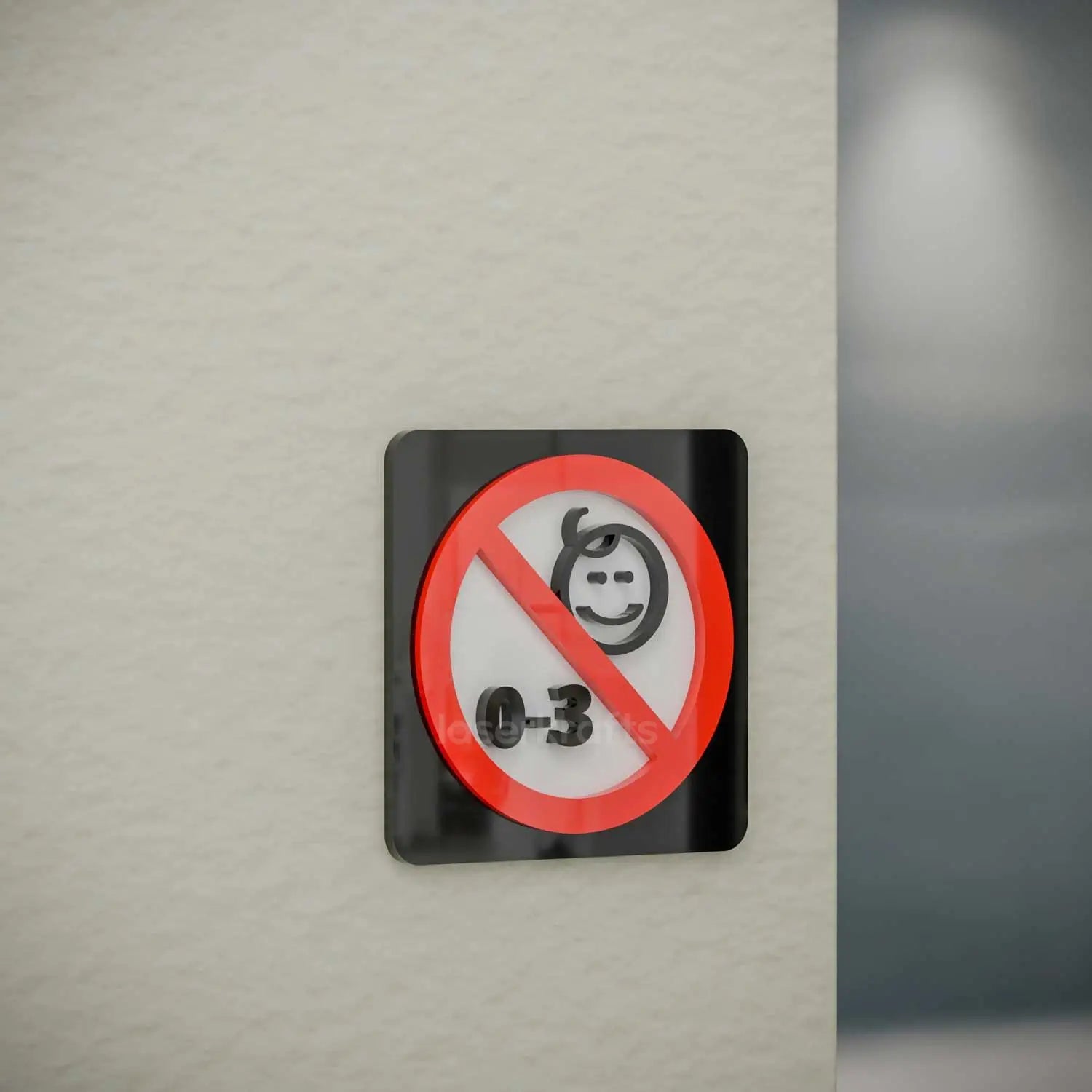 No Babies Allowed - Layered 3D Prohibition Sign
