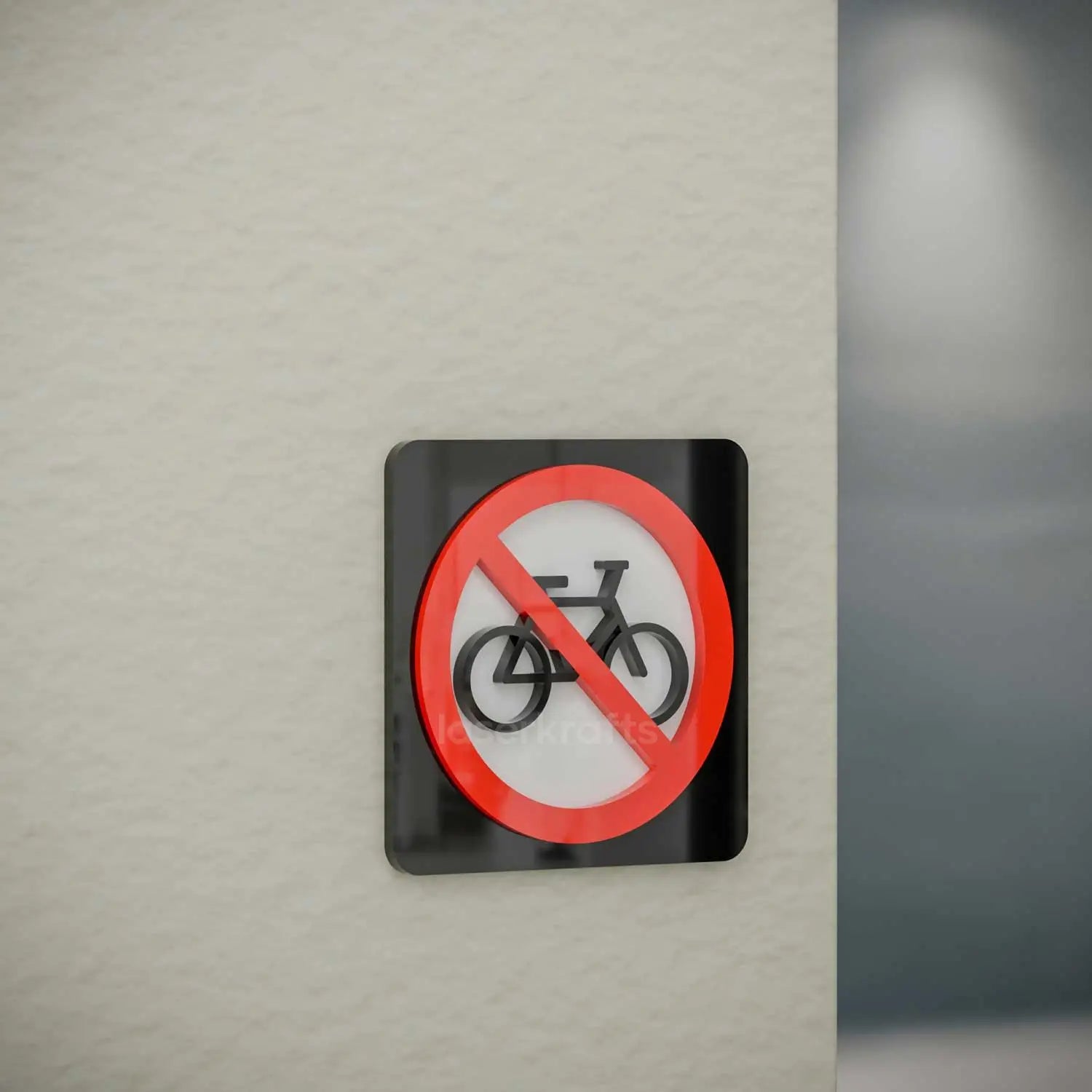 No Cycling Allowed - Layered 3D Prohibition Sign