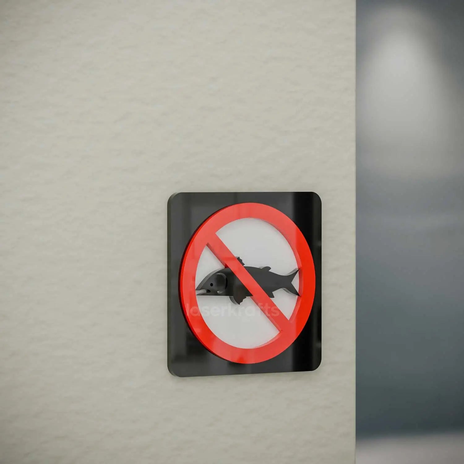 No Fishing Allowed - Layered 3D Prohibition Sign