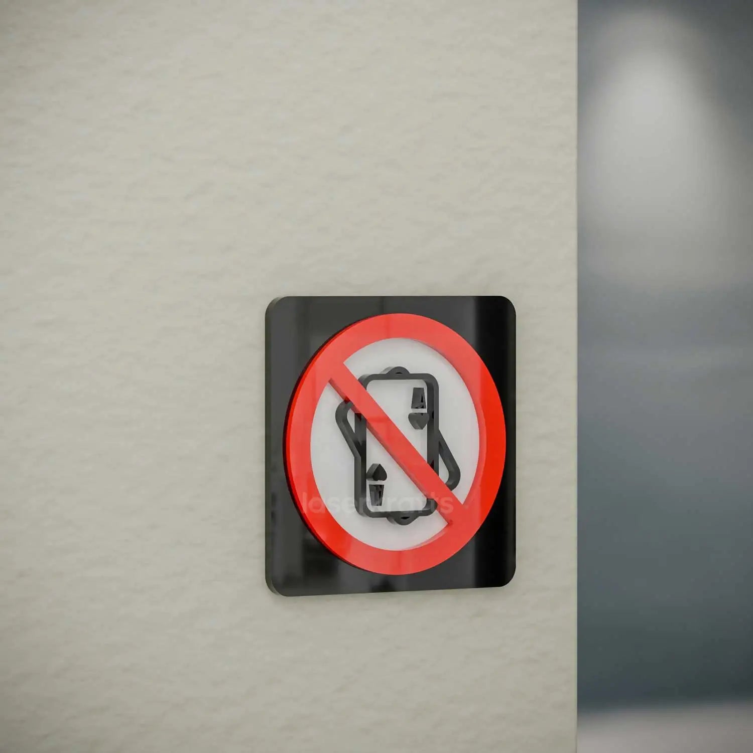 No Gambling - Layered 3D Prohibition Sign