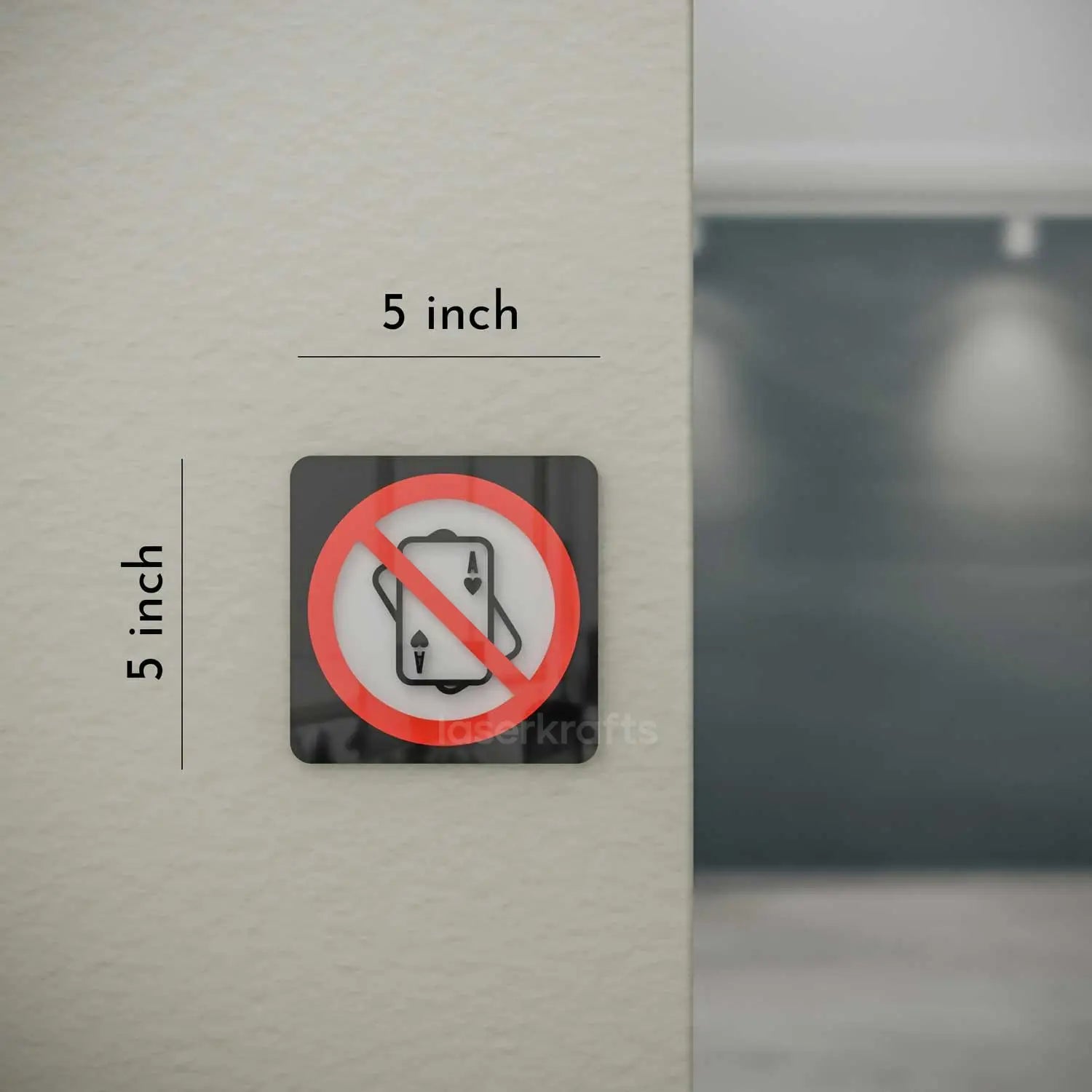 No Gambling - Layered 3D Prohibition Sign