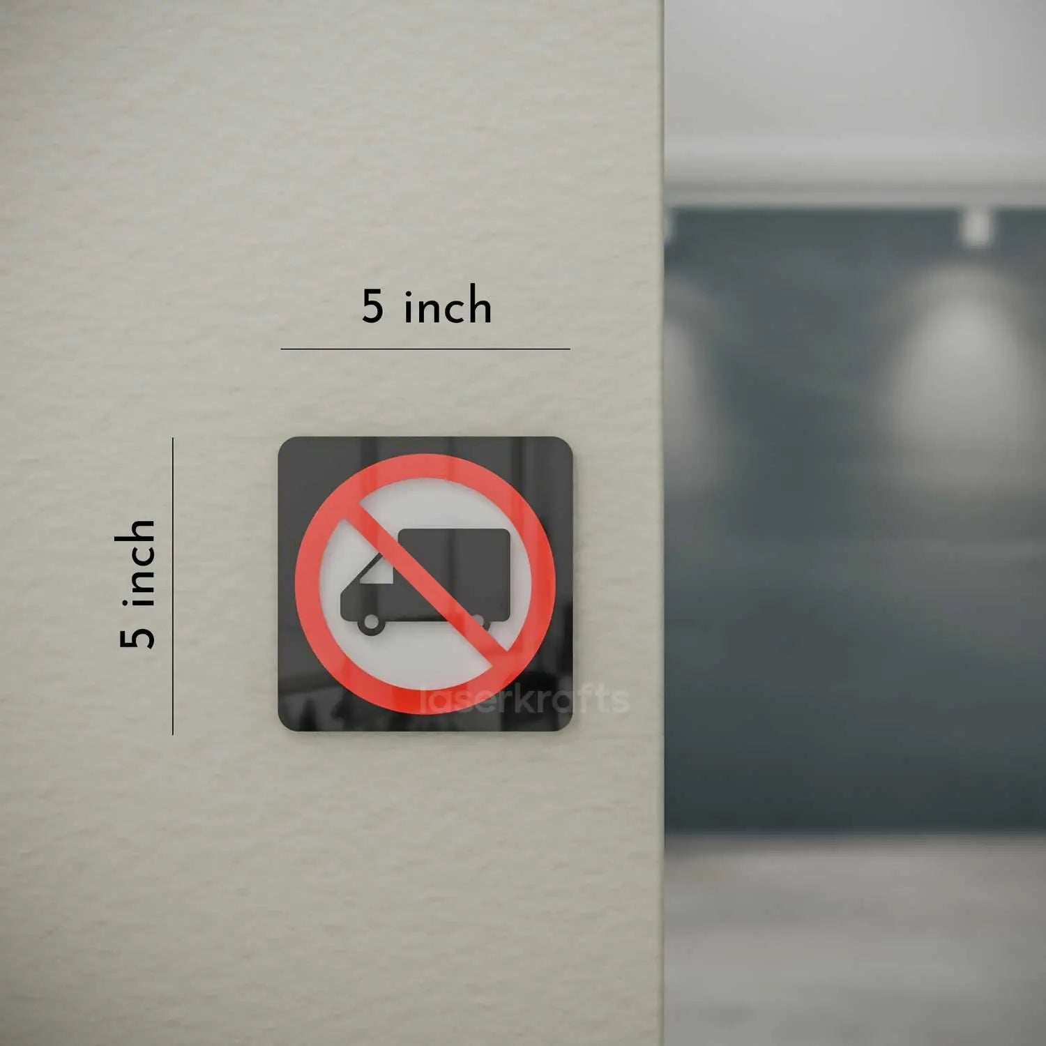 No Heavy Vehicles - Layered 3D Prohibition Sign