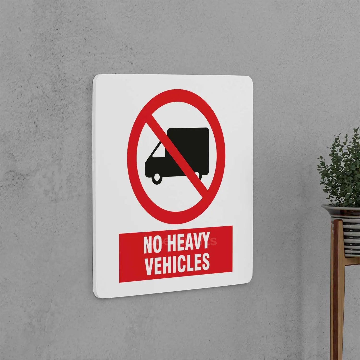 No Heavy Vehicles Sign