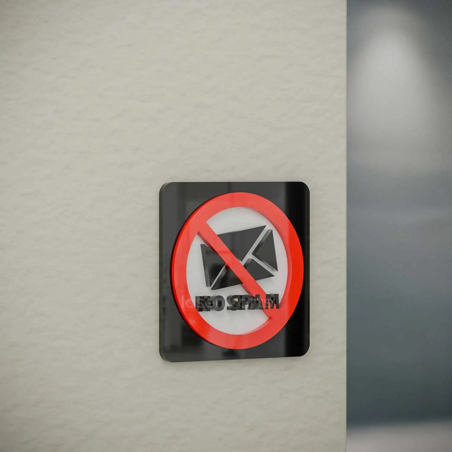 No Junk Mail - Layered 3D Prohibition Sign