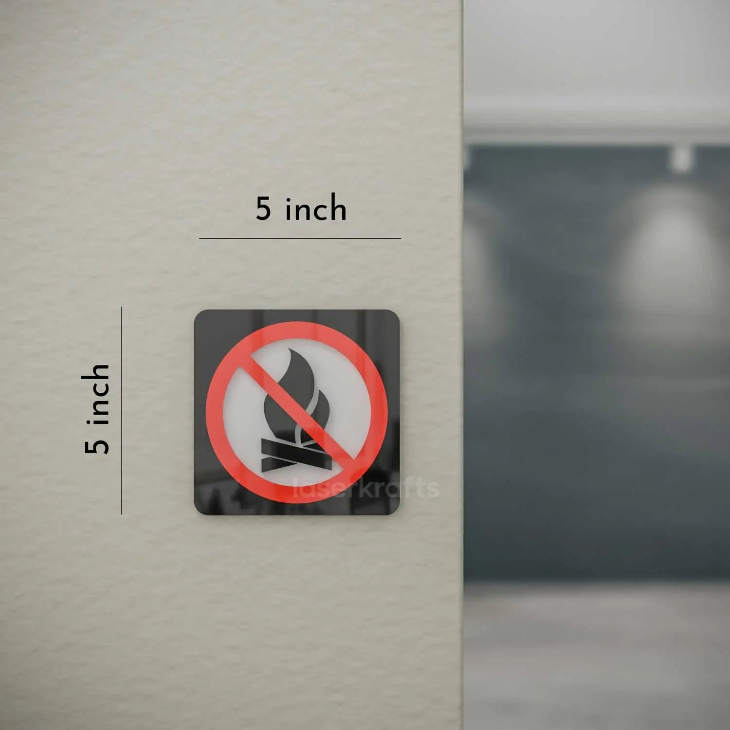 No Open Flames - Layered 3D Prohibition Sign