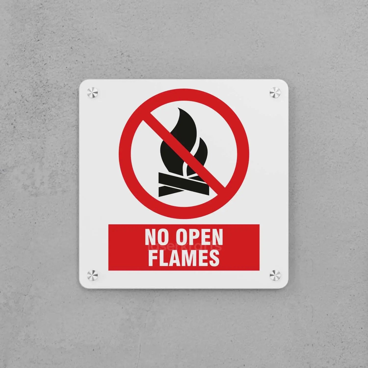No Open Flames Sign