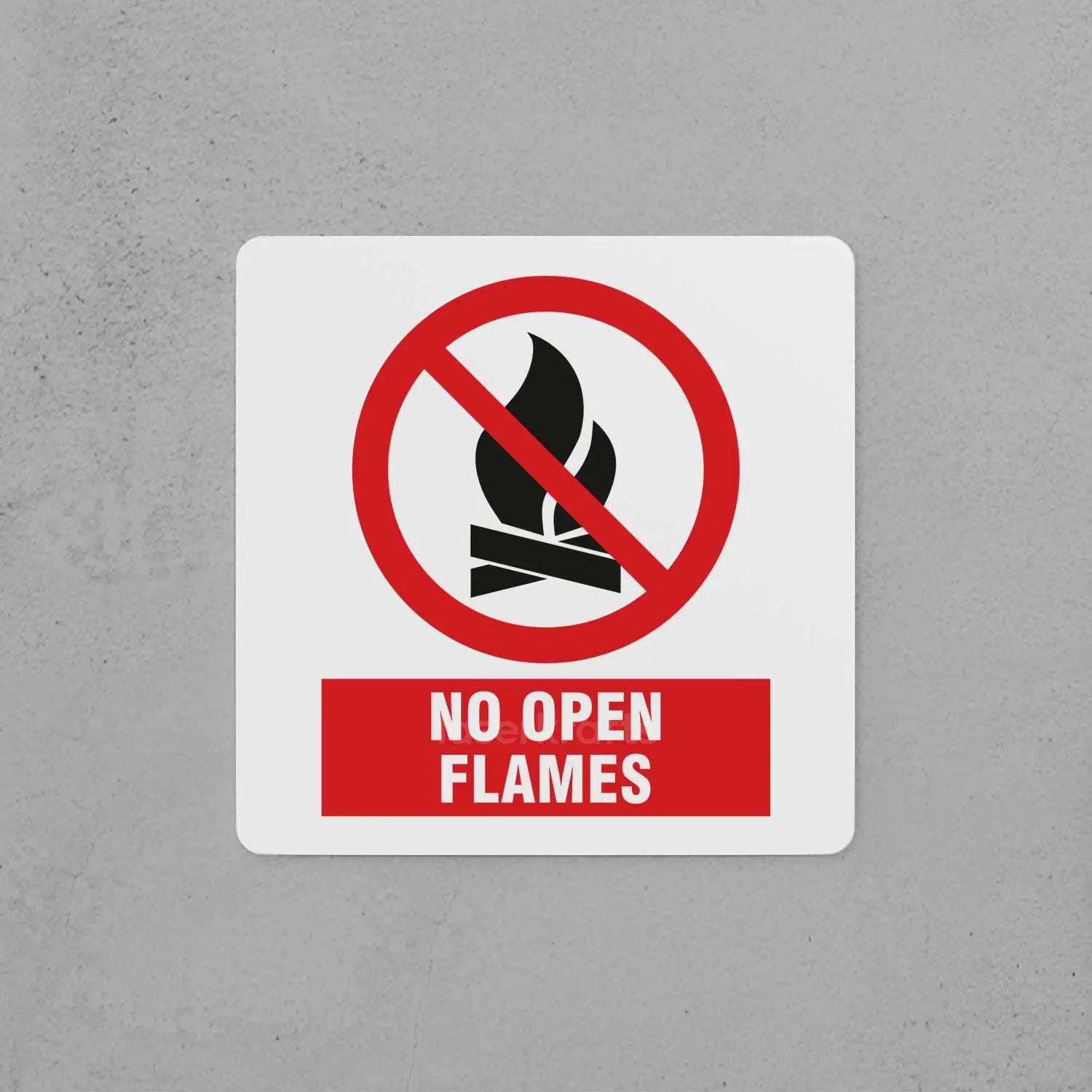 No Open Flames Sign