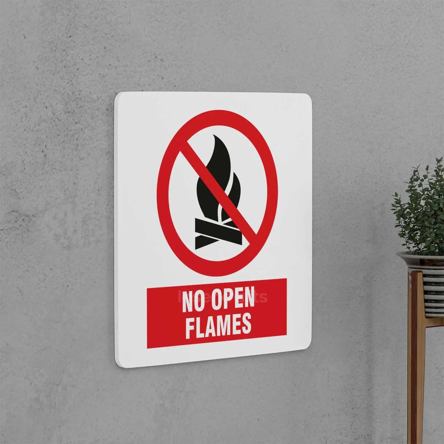 No Open Flames Sign