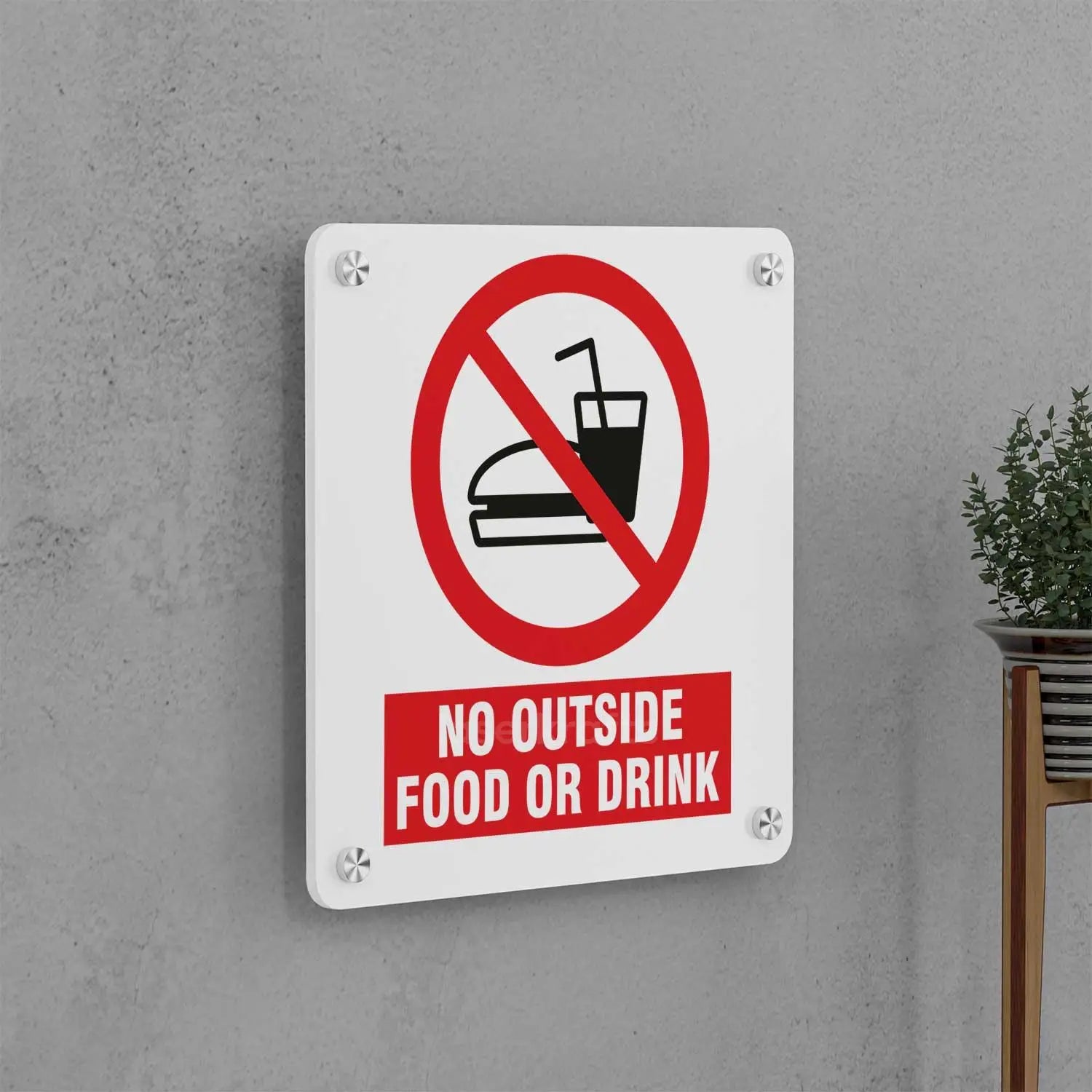 No Outside Food or Drink Sign