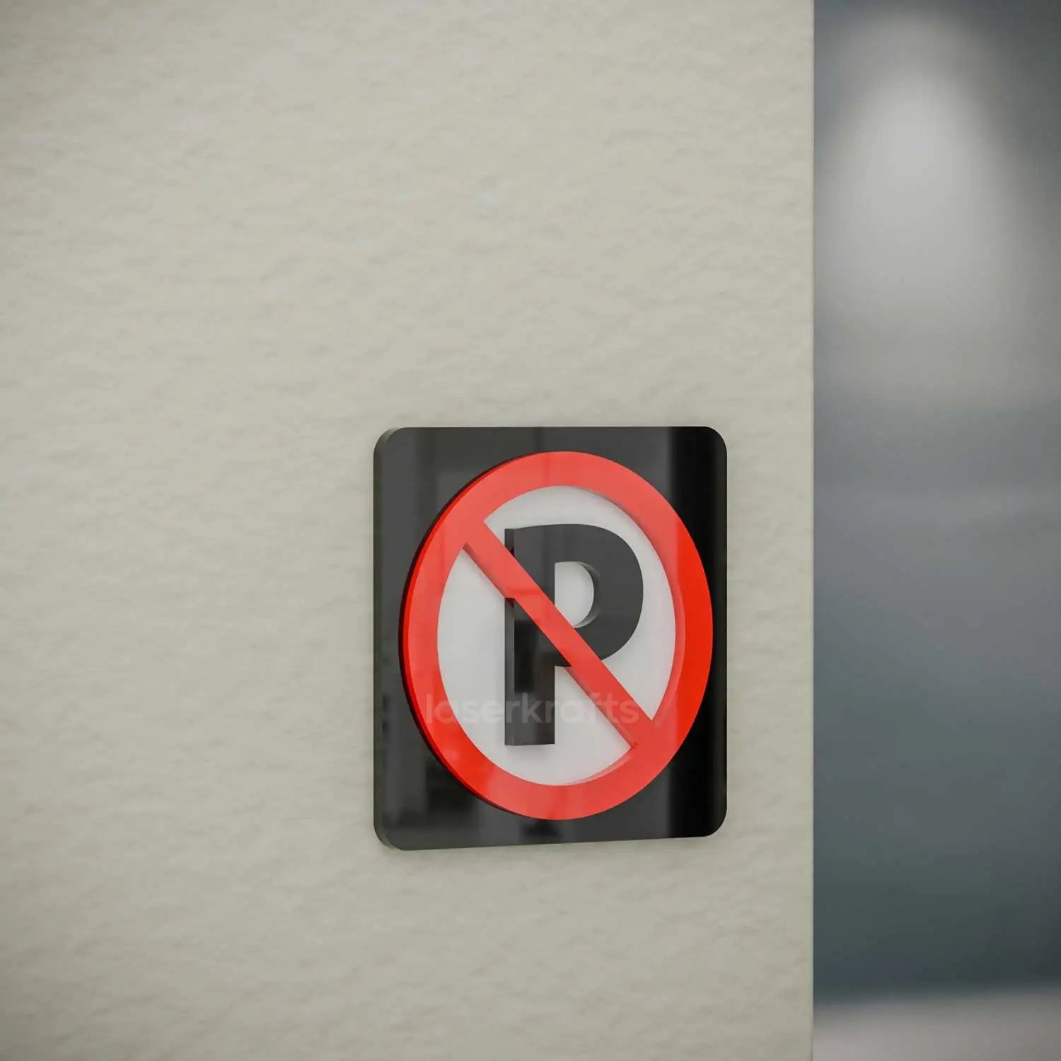No Parking - Layered 3D Prohibition Sign