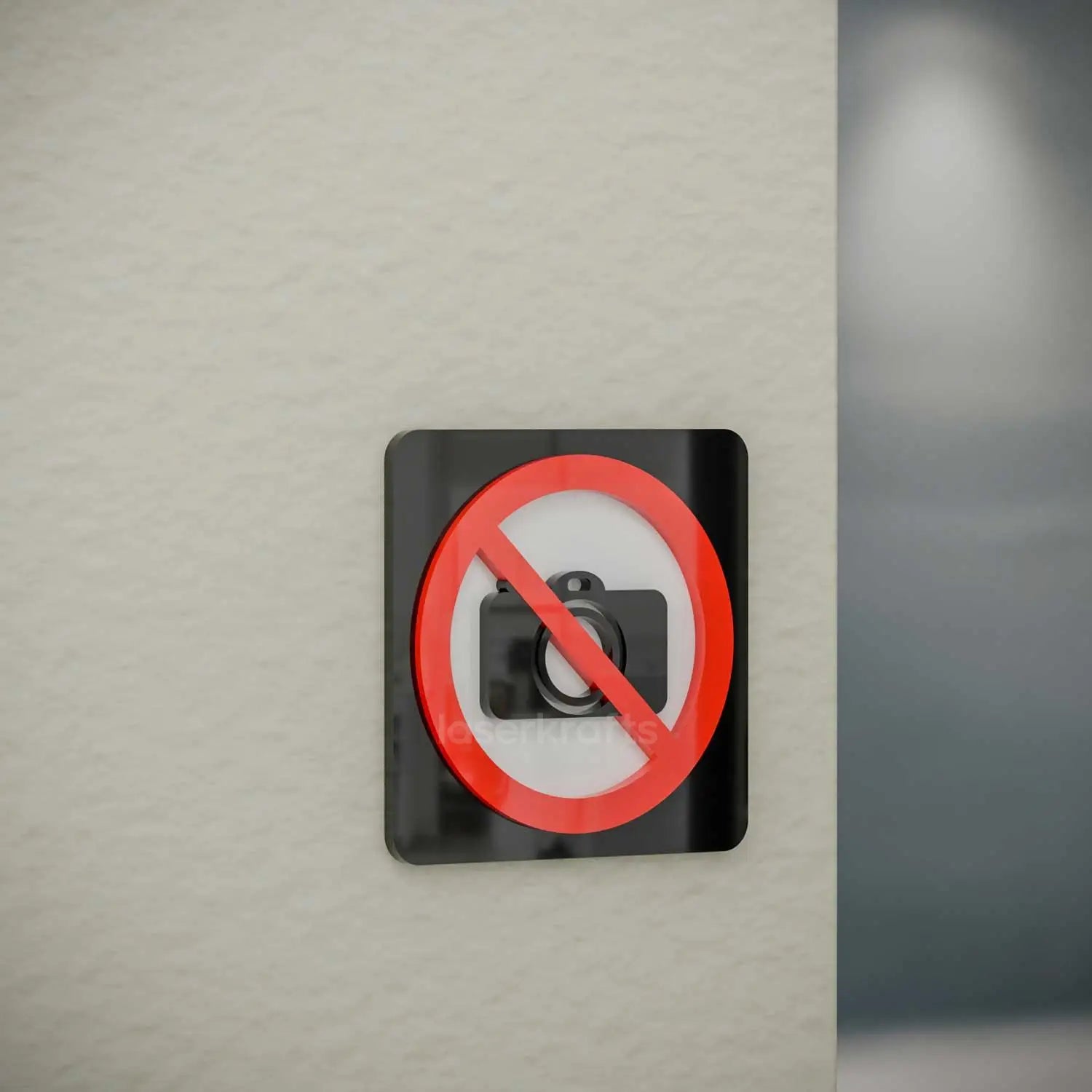 No Photography - Layered 3D Prohibition Sign