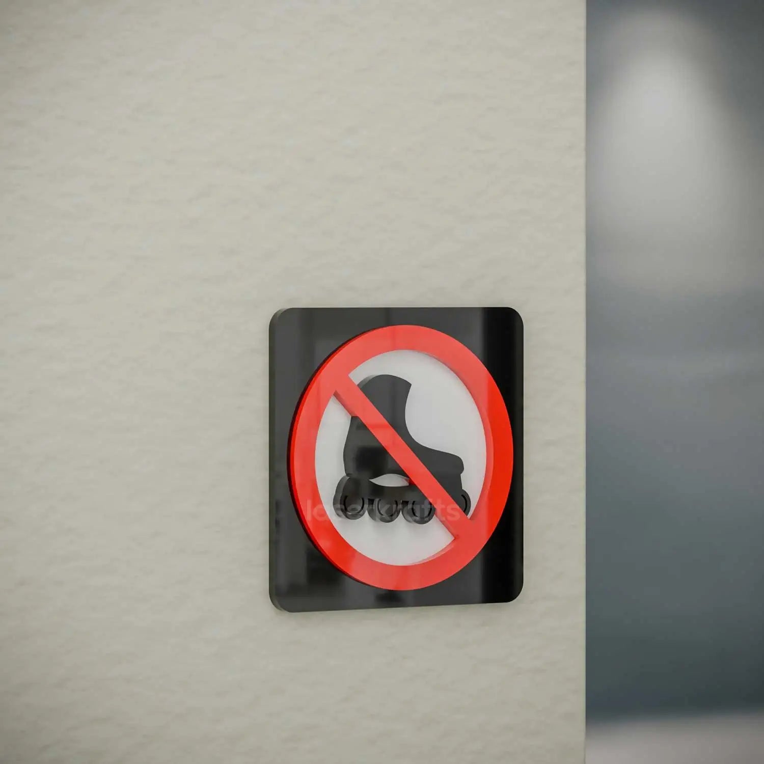 No Skating Allowed - Layered 3D Prohibition Sign