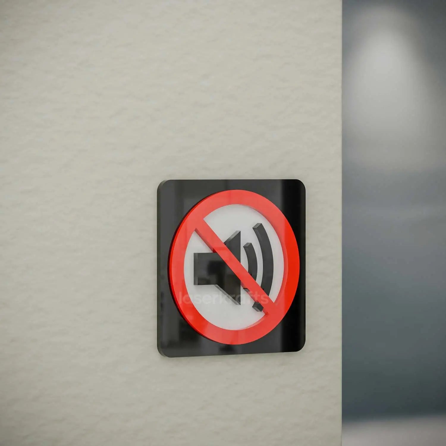 No Sound Allowed - Layered 3D Prohibition Sign